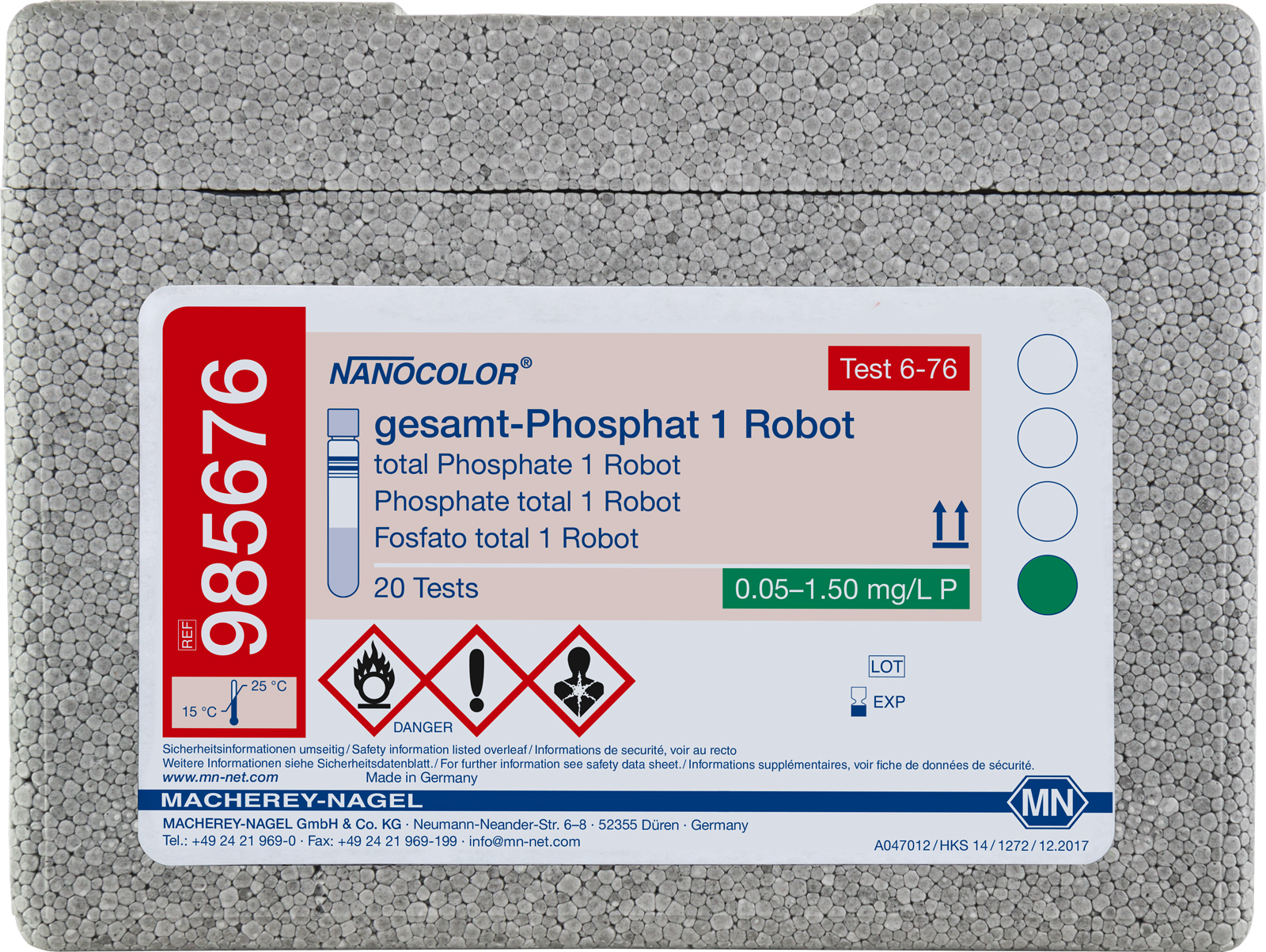 NANOCOLOR robot total Phosphate 1. no blank sol. 0.05-1.50mg/l